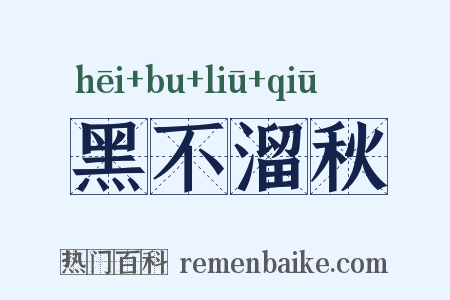 黑不溜秋是什么意思的图片